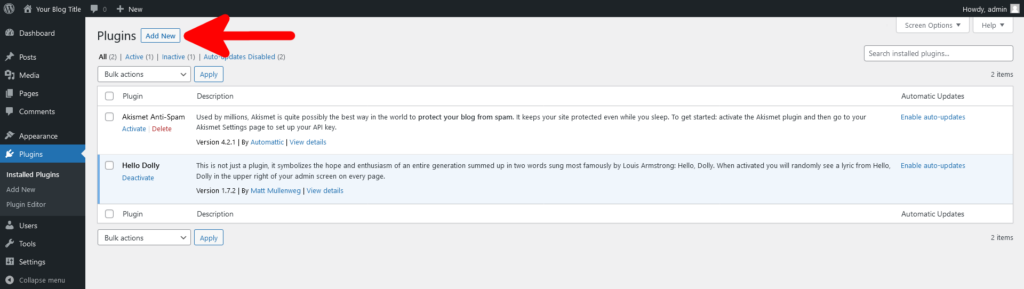 What is a WordPress Plugin? What is a WordPress Plugin?, Installing a WordPress plugin from the official directory 5
