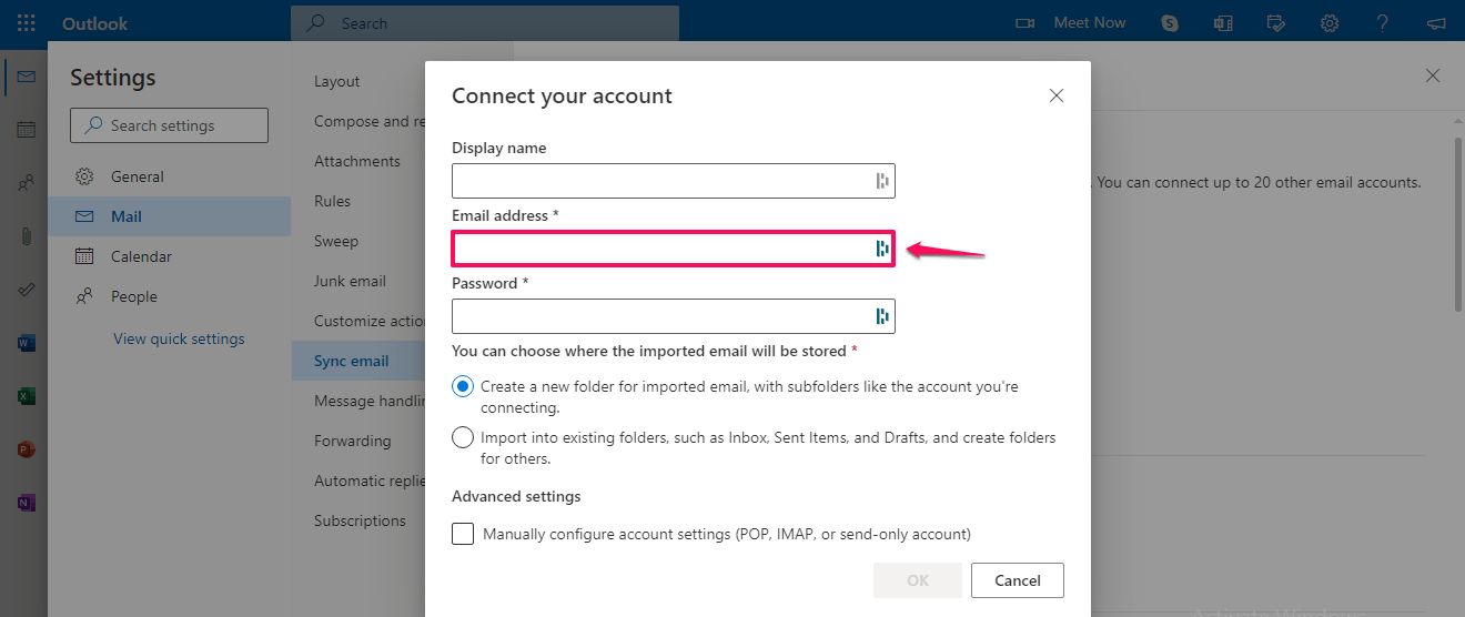 Fix Email Forwarding to Outlook/Hotmail, Configure Outlook.com to access another email 11