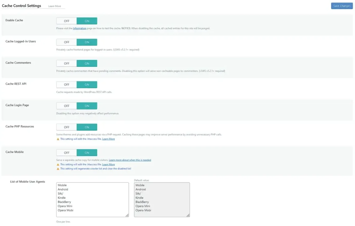 LiteSpeed Cache WordPress: Speed Guide LiteSpeed Cache WordPress: Speed Guide, Advanced Caching Options in LiteSpeed Cache