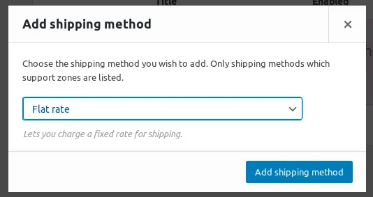 Shipping Methods Shipping Methods, Adding a Shipping Method to a Shipping Zone 2