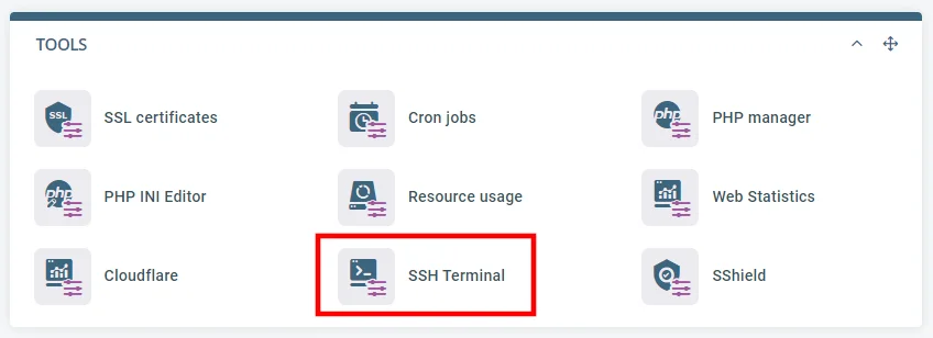 SSH Terminal in SPanel SSH Terminal in SPanel, SPanel’s SSH Terminal 3