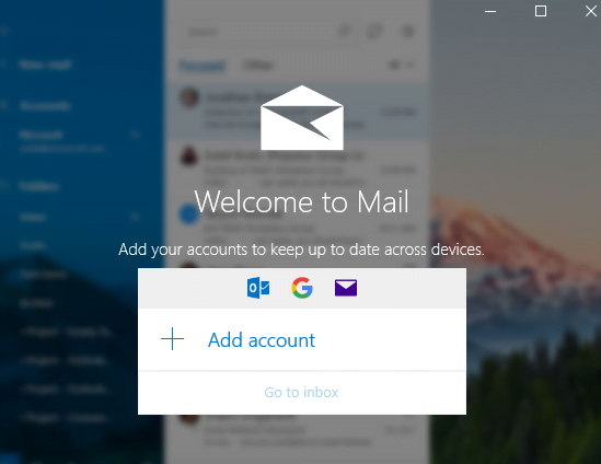 Add Microsoft 365 Email to Windows Mail, Adding Microsoft 365 Email to Windows Mail App 2