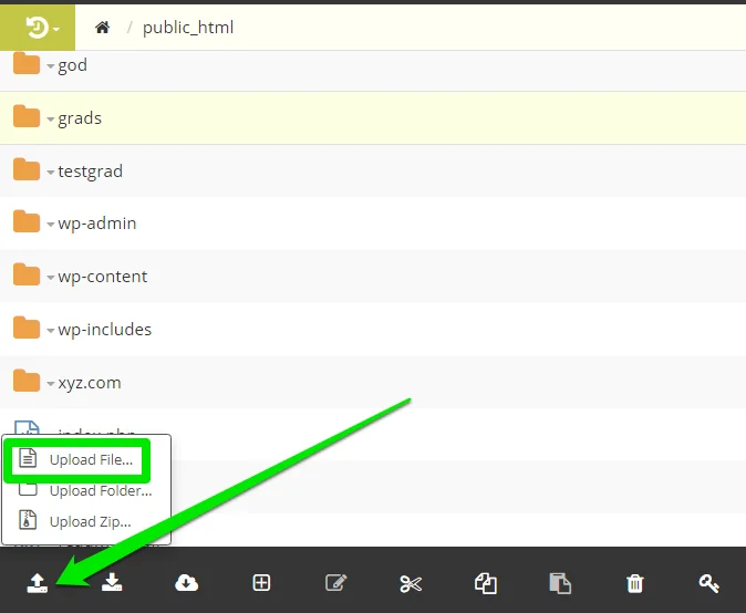 Upload Files via cPanel File Manager, Step 3: Upload Your File