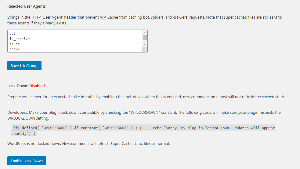 WP Super Cache: Boost WordPress Speed WP Super Cache: Boost WordPress Speed, Other Advanced Settings 2