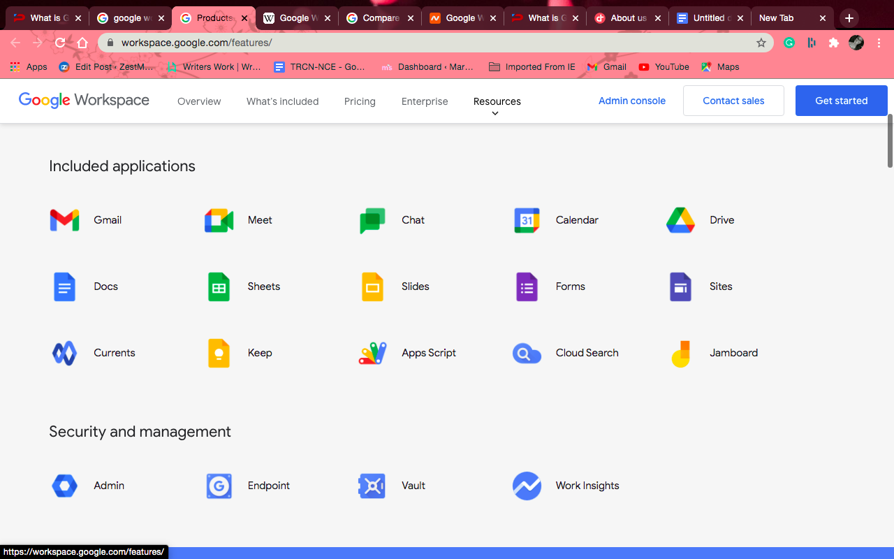Google Workspace Setup & Features, What Are the Products included in Google Workspace?
