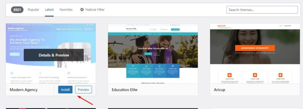 How to Find Out the WordPress Theme of a Website? How to Find Out the WordPress Theme of a Website?, Installing a WordPress Theme via the Dashboard 4