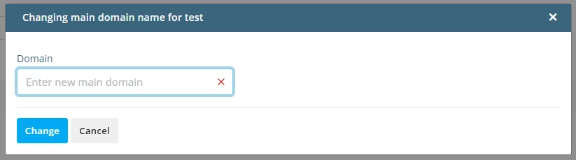 How to Change an Account’s Main Domain in SPanel, Changing an account’s main domain 4