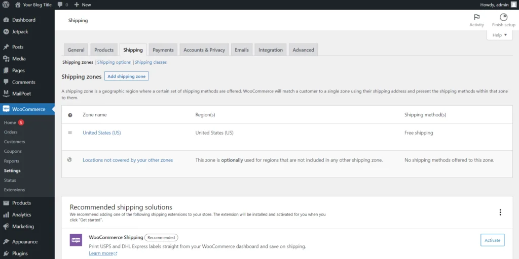 How to Set Up WooCommerce on WordPress? How to Set Up WooCommerce on WordPress?, Setting Shipping Options 3