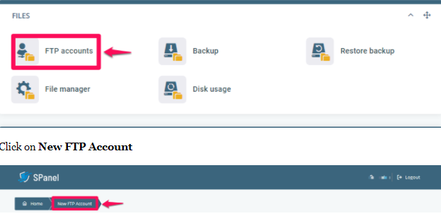 Connect FTP to Hosting Account (FileZilla), Step 1: Set up an FTP account in your hosting account 4