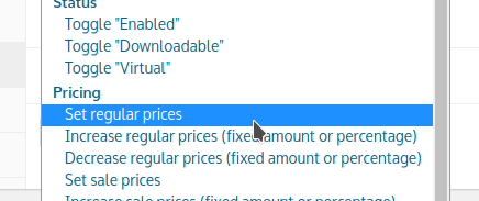 Adding Products to WooCommerce Adding Products to WooCommerce, Bulk Actions Example
