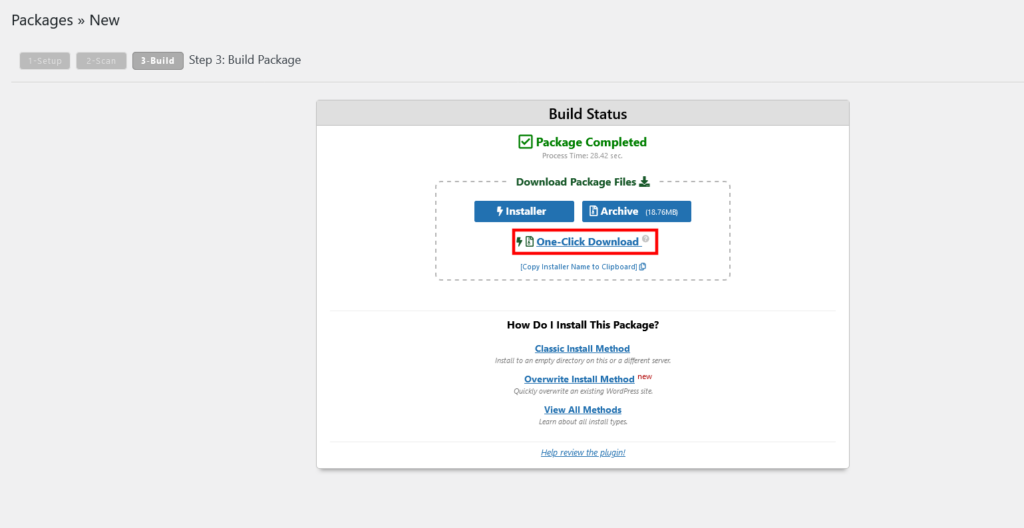WordPress Site Launch Checklist, 2. Create a package and set it up on your hosting account 2