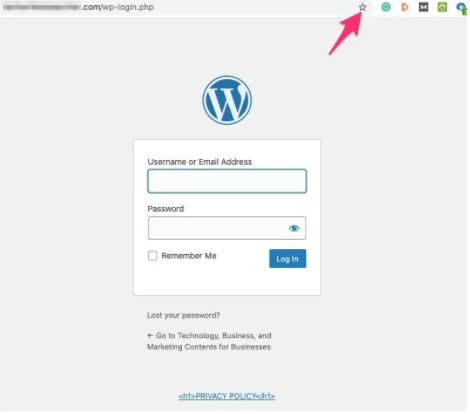 How to Log In to WordPress, Bookmark WordPress Login page URL