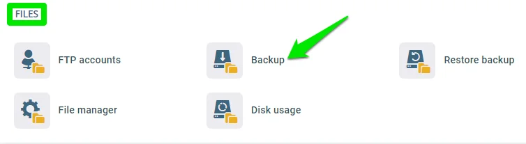 Website Backup Frequency & Restore Guide, Step 2: Open the Backup Tool and Click Generate Backup