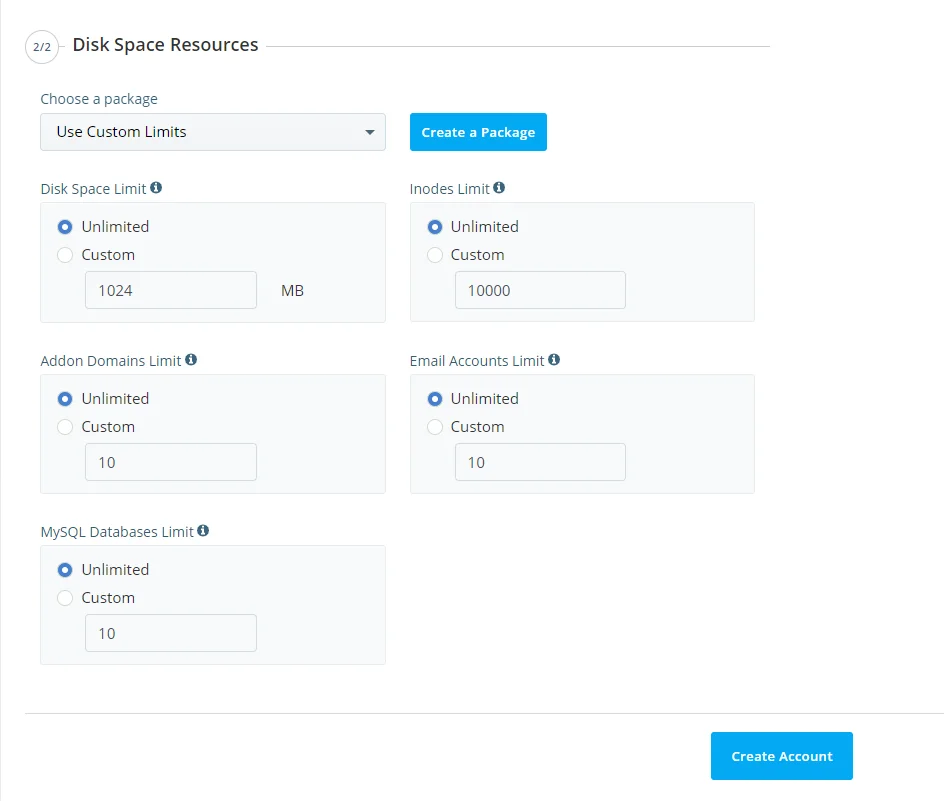 How to Create a New SPanel User Account, Creating a new user account in SPanel 3