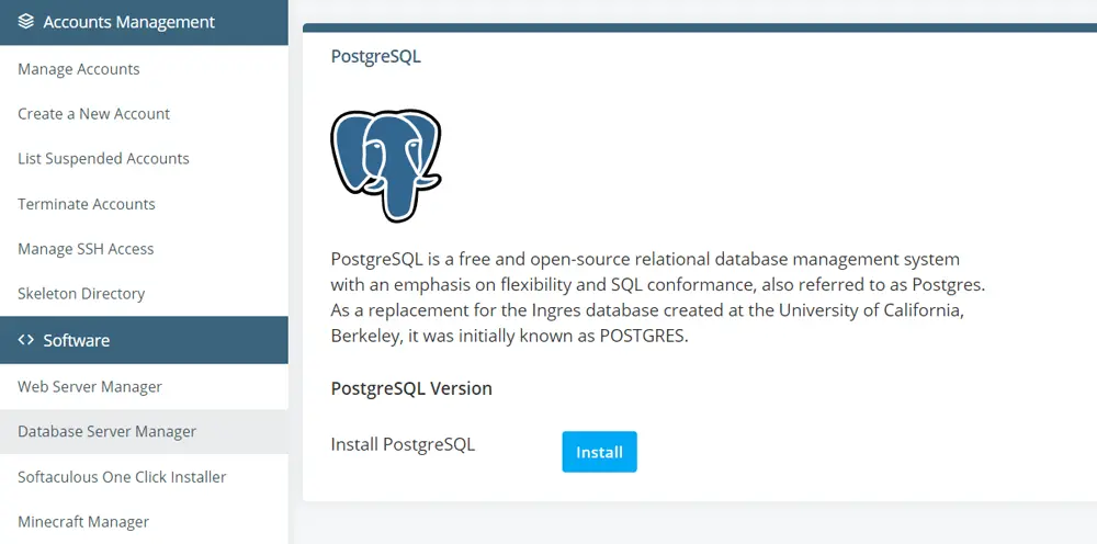 SPanel Featuring Database Management, PHP Slow Log SPanel Featuring Database Management, PHP Slow Log