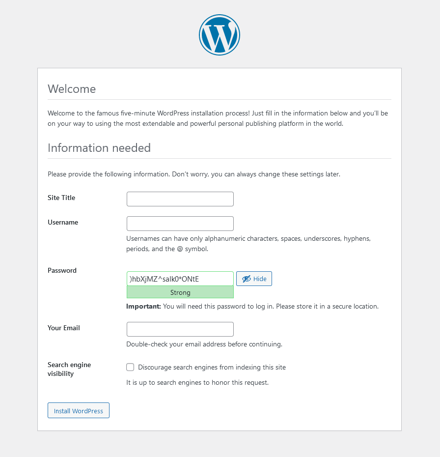 How to Install WordPress on a VPS Hosting Account How to Install WordPress on a VPS Hosting Account, 4. Run the Installation Wizard. 4