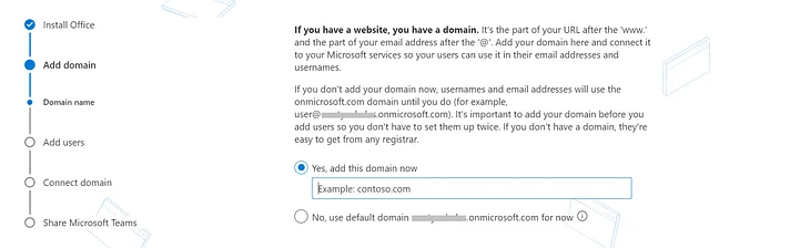 Connect Workspace Email to Microsoft 365, Add your domain name to your Microsoft Office 365 account.