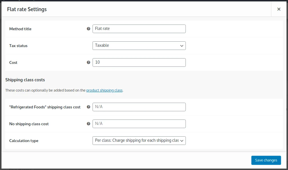 Shipping Methods Shipping Methods, Assigning a Shipping Class Rate 4