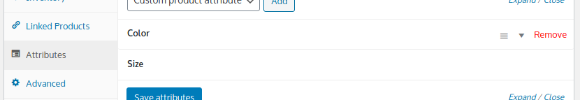 Adding Products to WooCommerce Adding Products to WooCommerce, Attributes Tab