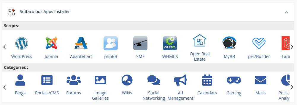 cPanel Features and Benefits Overview cPanel Features and Benefits Overview, The Softaculous auto-installer