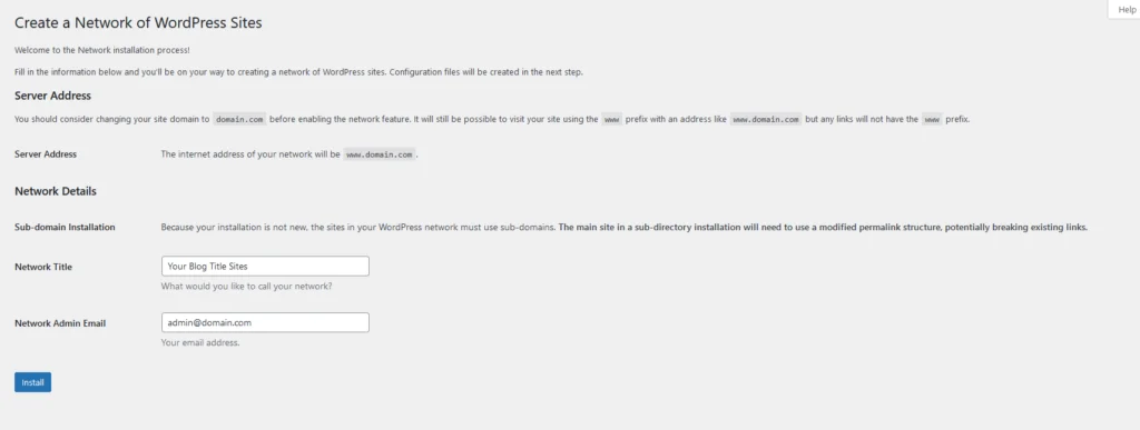 Install WordPress Multisite: Full Guide, Setting Up Multisite Network