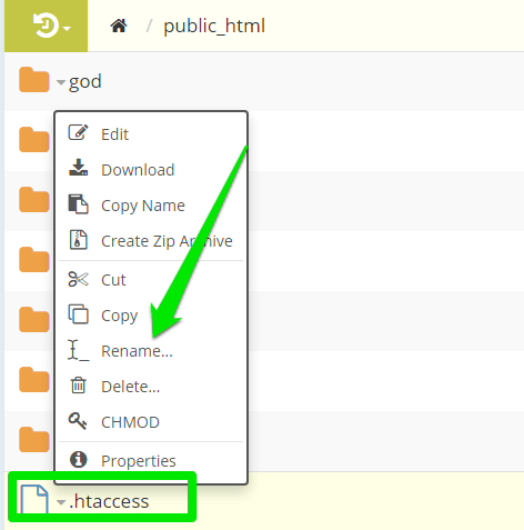Why does my redirection show an error?, Step 2: Disable the .htaccess File