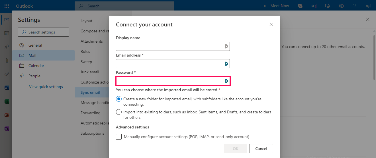 Fix Email Forwarding to Outlook/Hotmail, Configure Outlook.com to access another email 12