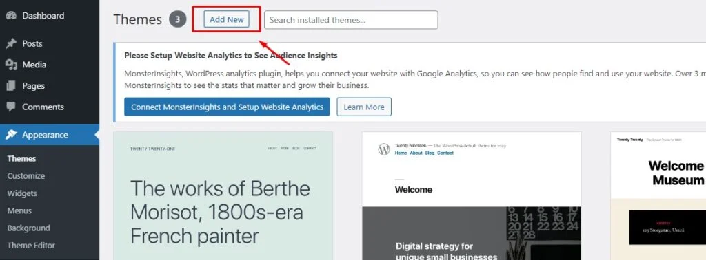 How to Find Out the WordPress Theme of a Website? How to Find Out the WordPress Theme of a Website?, Installing a WordPress Theme via the Dashboard 2
