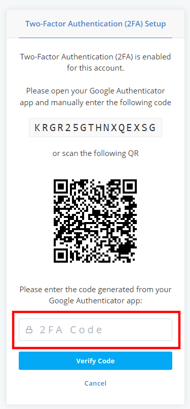 Two-Factor Authentication in SPanel Two-Factor Authentication in SPanel, Using 2FA in SPanel 5